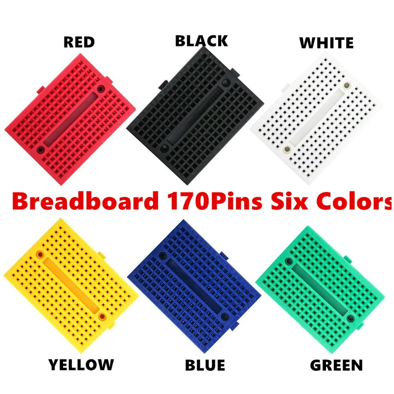 Breadboard 170 Points Mini Solderless Prototype Experiment Test Breadboard 170 Tie-Points 35*47*8.5mm For Arduino Diy Kit