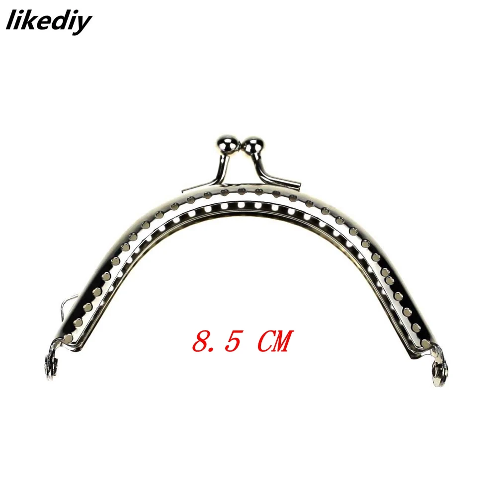 1 Piece Glossy Silver Basic Arch Metal Purse Frame Kiss Clasp Lock DIY Bag Accessories 8.5/10.5/12.5/15.5/18.5 CM