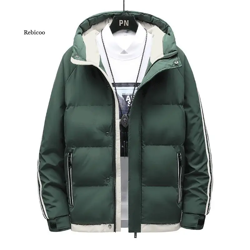 

Winter Men's Jacket Hooded Thicken Warm Men Parka Coat Zipper Casual Outerwear Windproof Jackets Mens Windbreaker New 4Xl