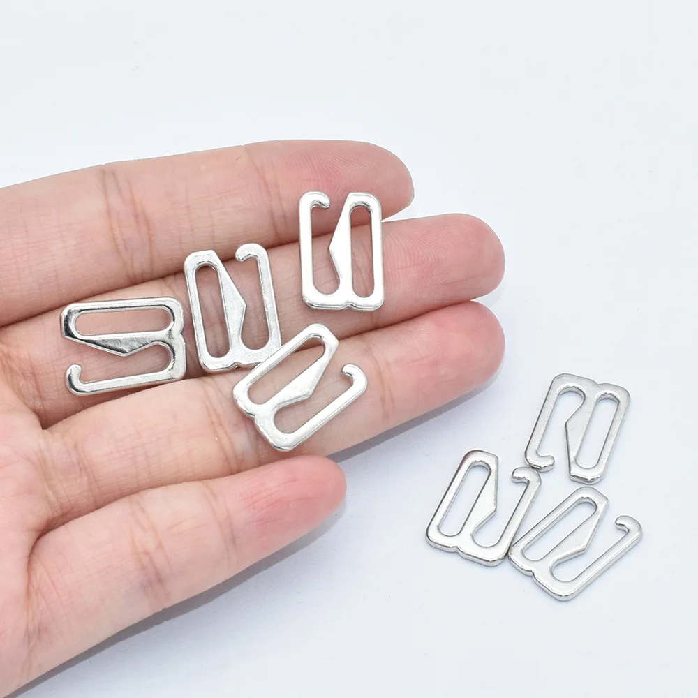 Sliver G hooks Bra Strap Slider Buckles Slide Hooks Adjusters Buckles For Swimwear or Bar Adjustment DIY Making 0.5\