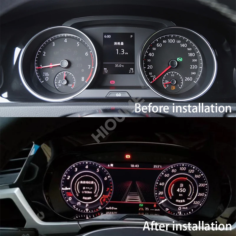 LCD Digital Dashboard Panel Virtual Instrument Cluster Speedometer for Volkswagen VW Golf 7 MK7 Golf 7R  GTi 2012~2020