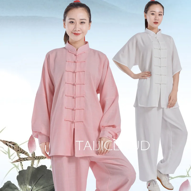 Tai Chi Cotton Clothing for Female and Male, Kung Fu Lun, Summer Practice, Chinese Style, Old Performance, Martial Arts