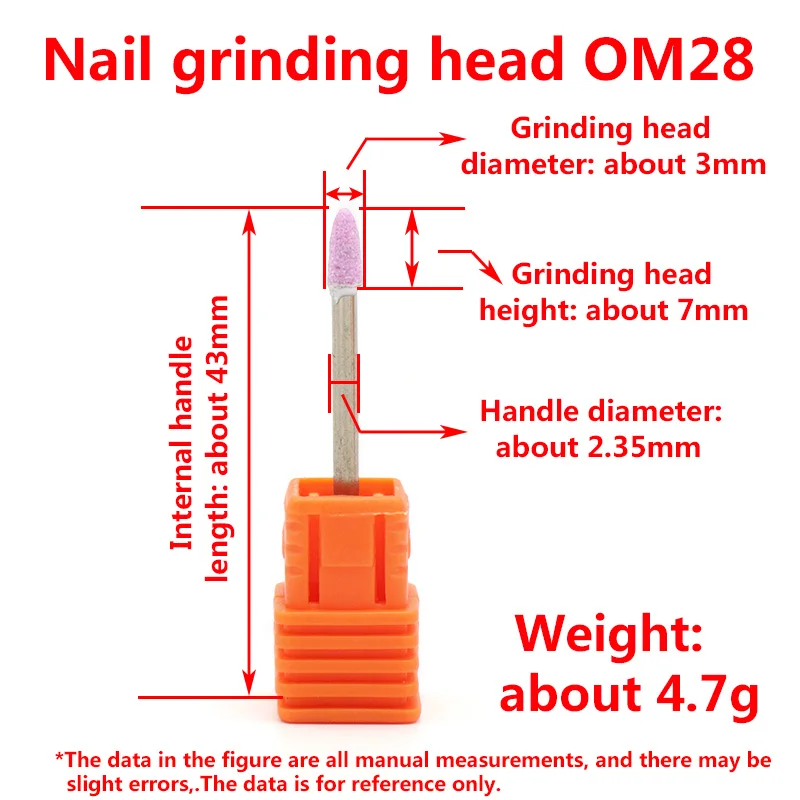 1pc Quartz 2.35mm Shank Nail Grinding Head Milling Manicure Cutter for Pedicure Machine Sander Drill Bit Polishing Electric Tool