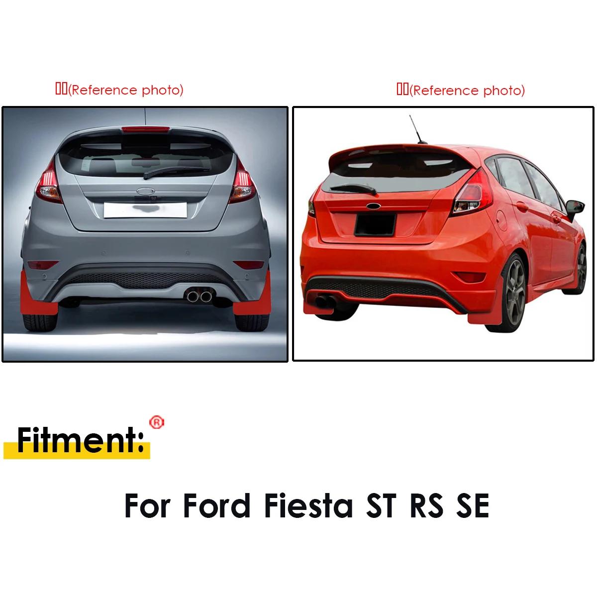 Red Mud Flaps Mudflaps Splash Guards Mudguards Fender Flares For Ford Fiesta ST ST180 Active Sport RS Line Zetec S XR4 Titanium