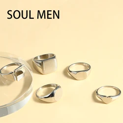 Stainless Steel Rings For Women Men Retro Signet Ring For Couple anniversary Wedding Bands Engagement Engrave Name