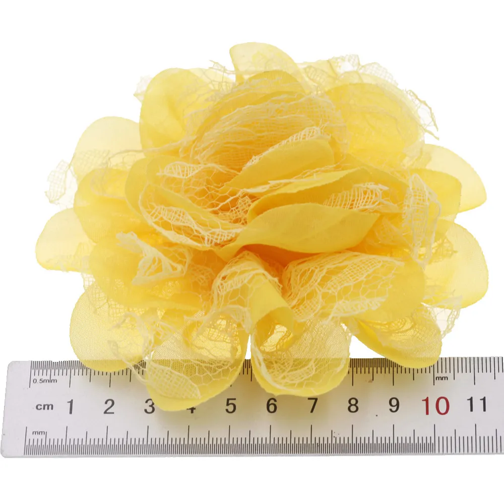 5pcs/lot 11cm Artificial Flower Chiffon Damaged Flower Head Wedding Party Home Decoration DIY Handmade Headdres Accessories