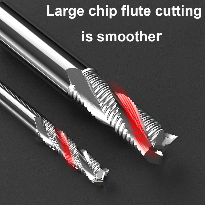 Roughing End Mill 4-20mm 3 Flutes CNC Solid Carbide Router Bits for Aluminum Spiral Bit HRC55 Solid Carbide Milling Cutter