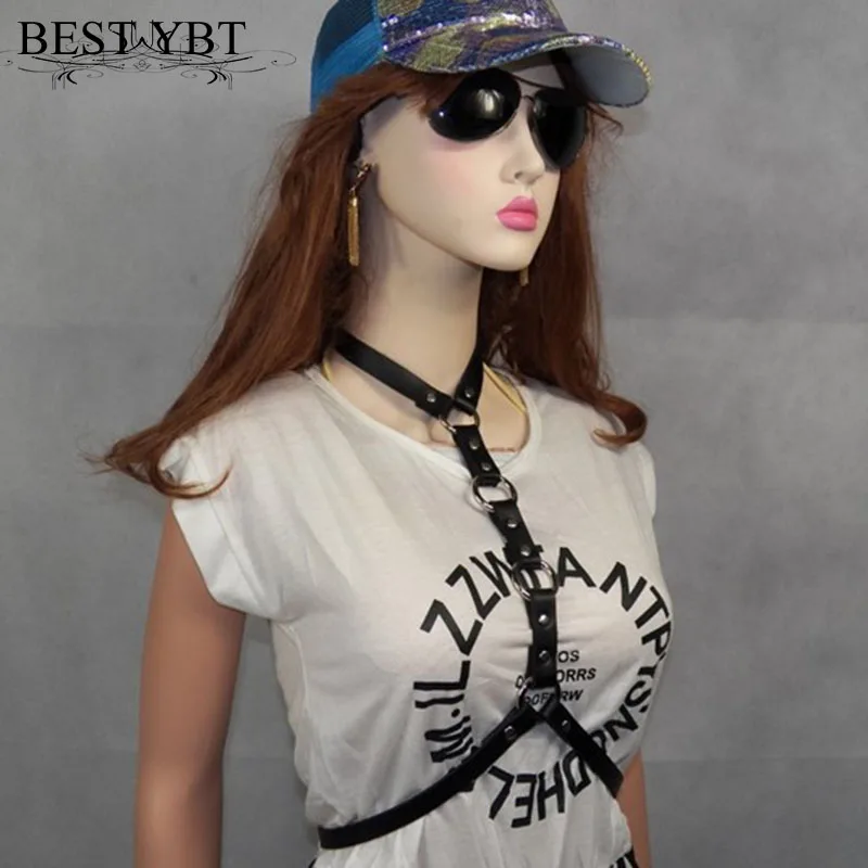 Best YBT Women Imitation Leather Belt Harajuku Punk Belly Strap The Original Tide Female Harness Body Bondage Individuality Belt