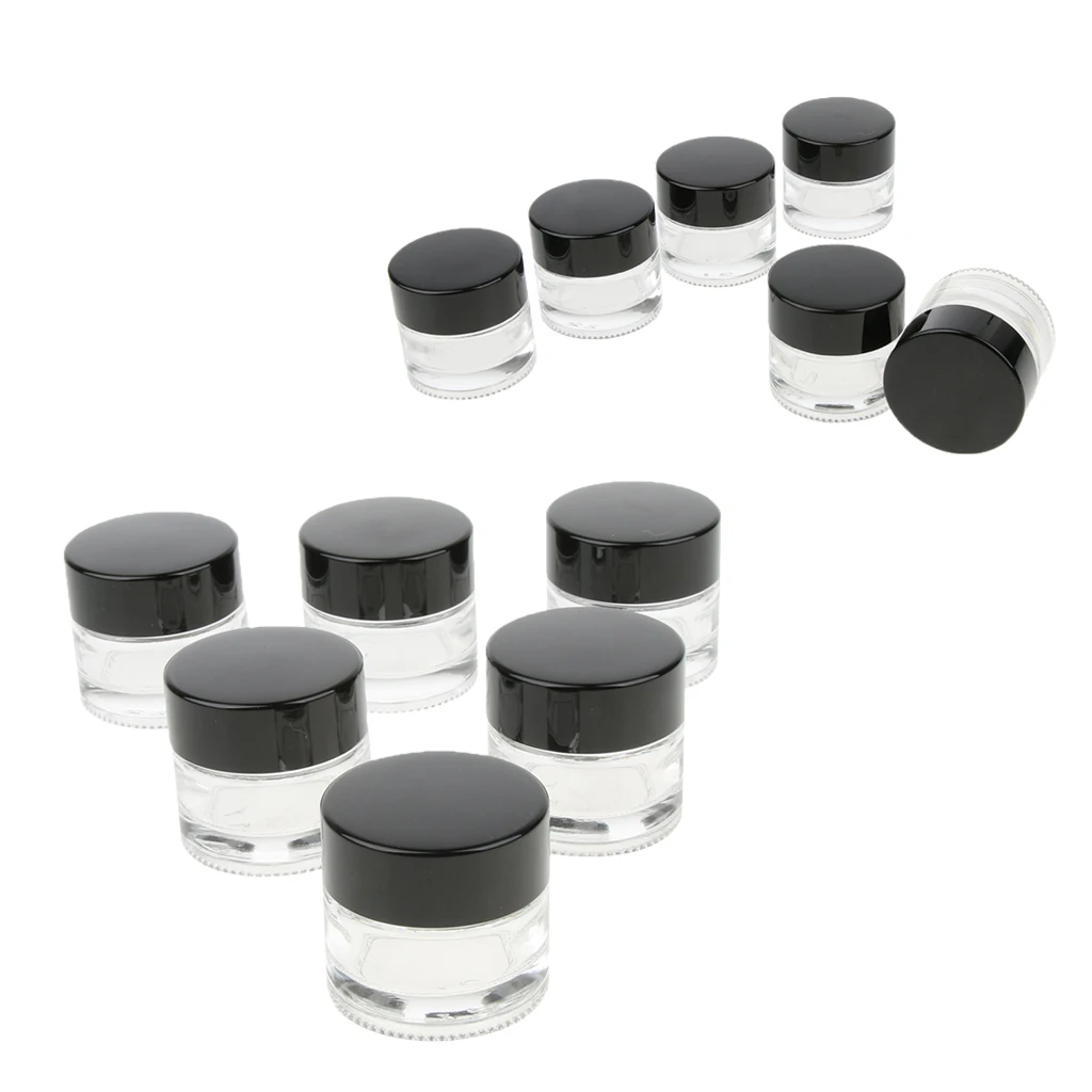 12 Pieces 5g Glass Pot Jars Lip Cream Bottle Makeup Cosmetic Container Clear