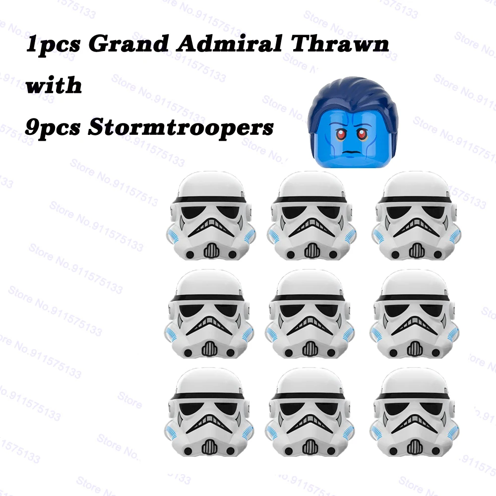 Grand Admiral Thrawn with Clone Death Troopers Assemble Building Blocks Bricks Star Action Figure Wars Toys Children Kids Gift