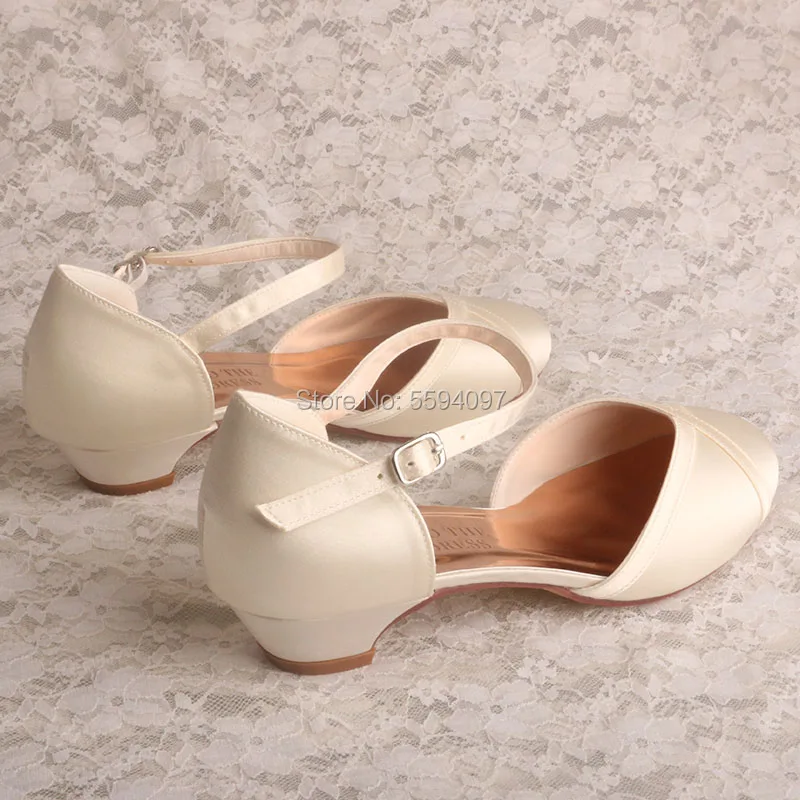 23 Colors Closed Toe Ivory Low Heel Size 10 Wedding Shoes Women Mary Janes