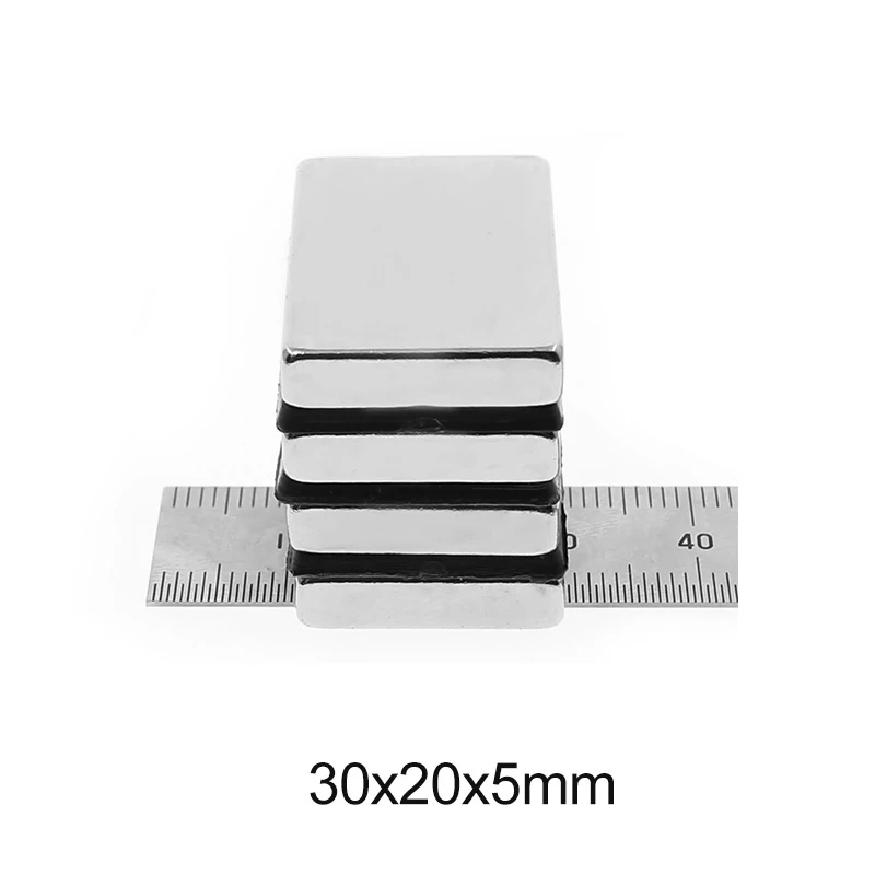 2~20pcs 30x20x5 mm Block Powerful Magnets 30mmX20mm Bulk Sheet Neodymium Magnet 30x20x5mm Permanent NdFeB Magnetic 30*20*5 mm