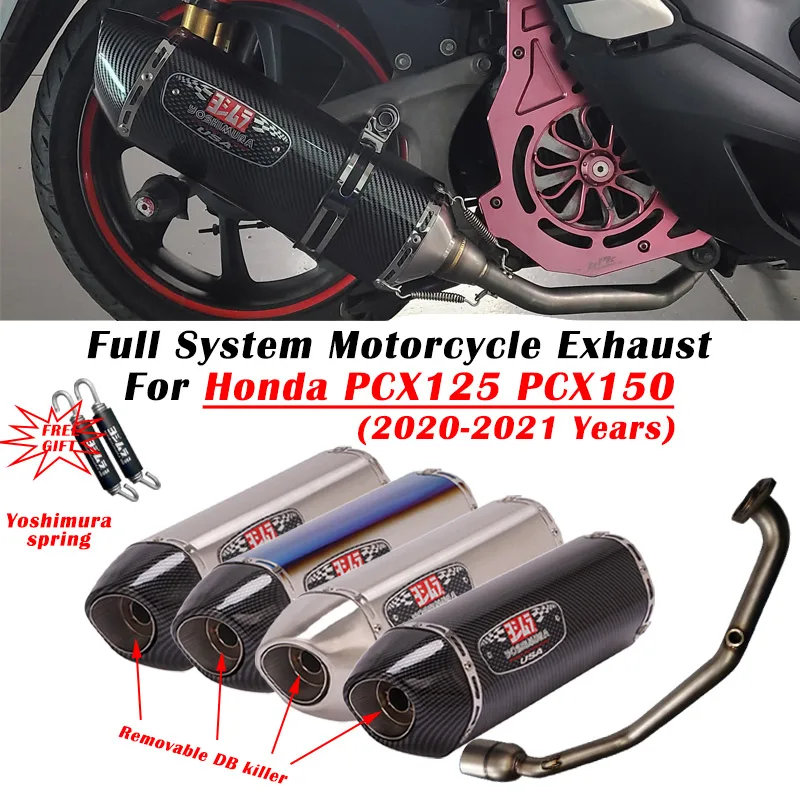 

For Honda PCX125 PCX150 PCX 125 2021 2022 Motorcycle Yoshimura R77 Exhaust Escape System Modify Full Front Link Pipe Muffler