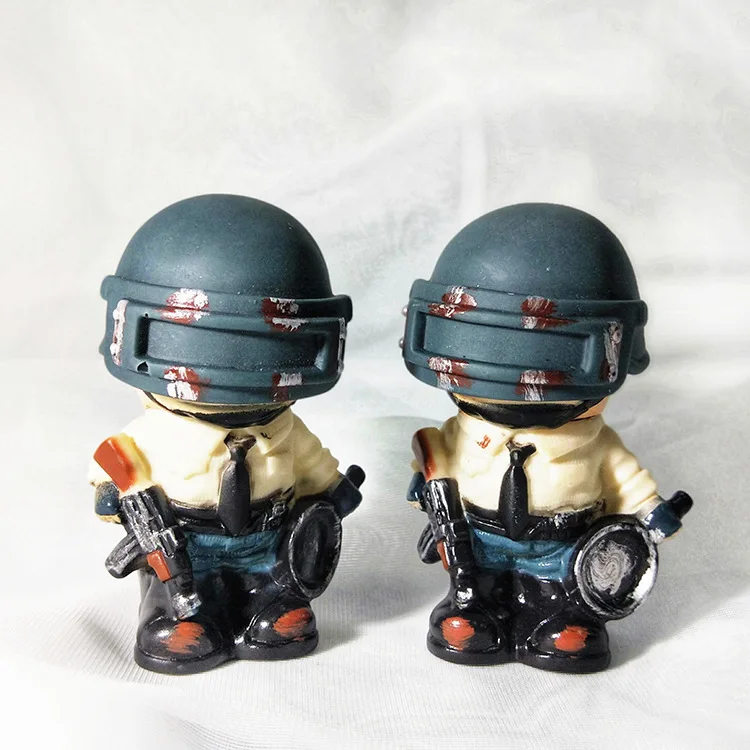 Car Decoration Hot Game Playerunknown's BattleGrounds PUBG Q Version Action Figure Model Auto Interior Accessories Boy Gift Toys