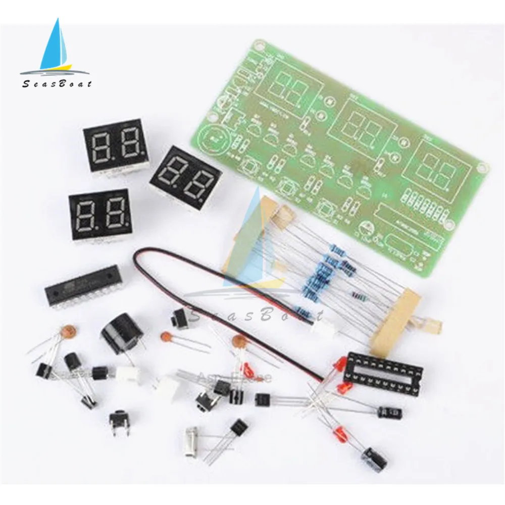 C51 6 Bits Electronic Clock Electronic Production Suite DIY Kit AT89C2051 LED Display Electronic Module with Buzzer