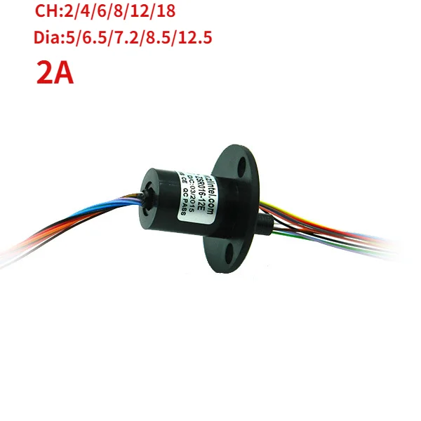 1PC 2/4/6/8/12/18 Channels Wires Capsule Slip Ring 2A Slipring Diameter 5/6.5/7.2/8.5/12.5mm Mini Rotary Conductiv Connectors