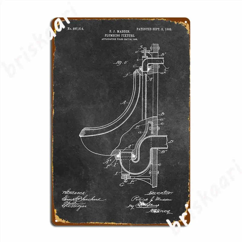 1908 Madden Plumbing Fixture Metal Sign Retro Garage Decoration Wall Wall Mural Tin Sign Posters