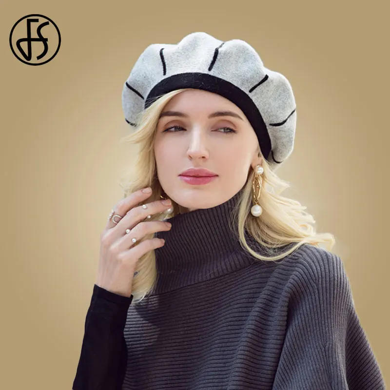 FS Women Berets For Autumn Winter White French Artist Hat Vintage Girls Painter Hats Beret Femme Female Warm Cap 2023