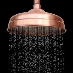 Red Antique Copper Shower Head 8 inch Round Rainfall Shower Head Bathroom Shower Head Rain Shower Ksh054