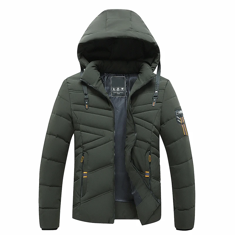 Parka con capucha para hombre, chaqueta gruesa cálida a prueba de viento, prendas de vestir de marca a la moda, Parka informal, invierno, Otoño, 2022