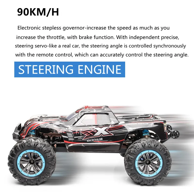 90KM/H High Speed RC Racing Car Alloy Brushless Motor Large Climbing Car Shock Absorber Waterproof Off Load Vehical Boy Toy Gift