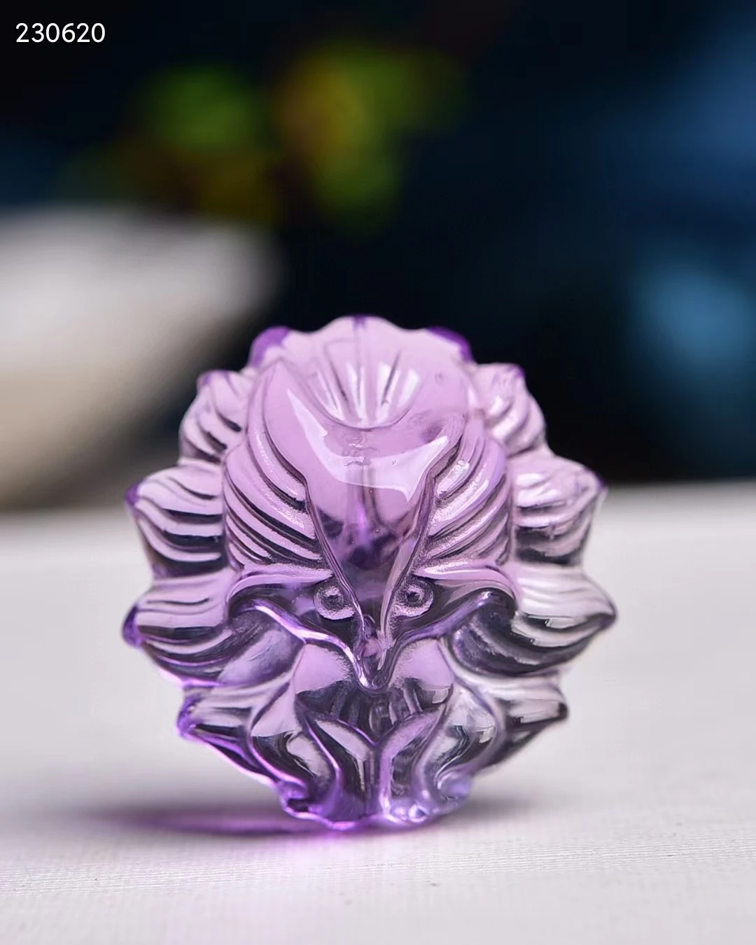 Natural Purple Amethyst Quartz Fox Carved Pendant Jewelry Fashion 21*20*10mm Healing Crystal Fox Amethyst Quartz Reiki AAAAA