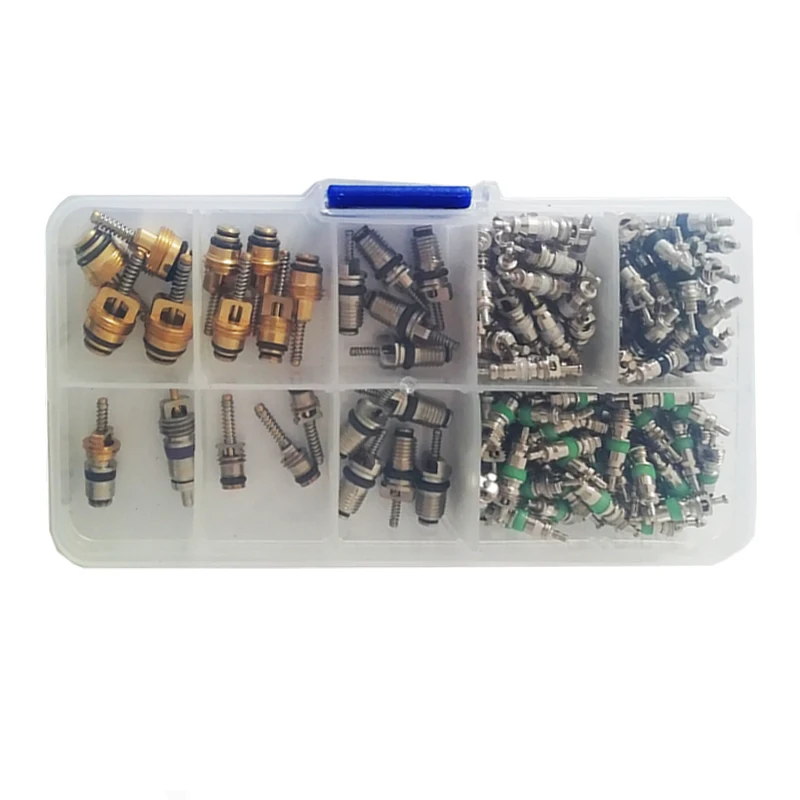 134pcs/lot 9kinds R134 A/C Air Conditioner Schrader Assortment Valve Core Car Tool Kit