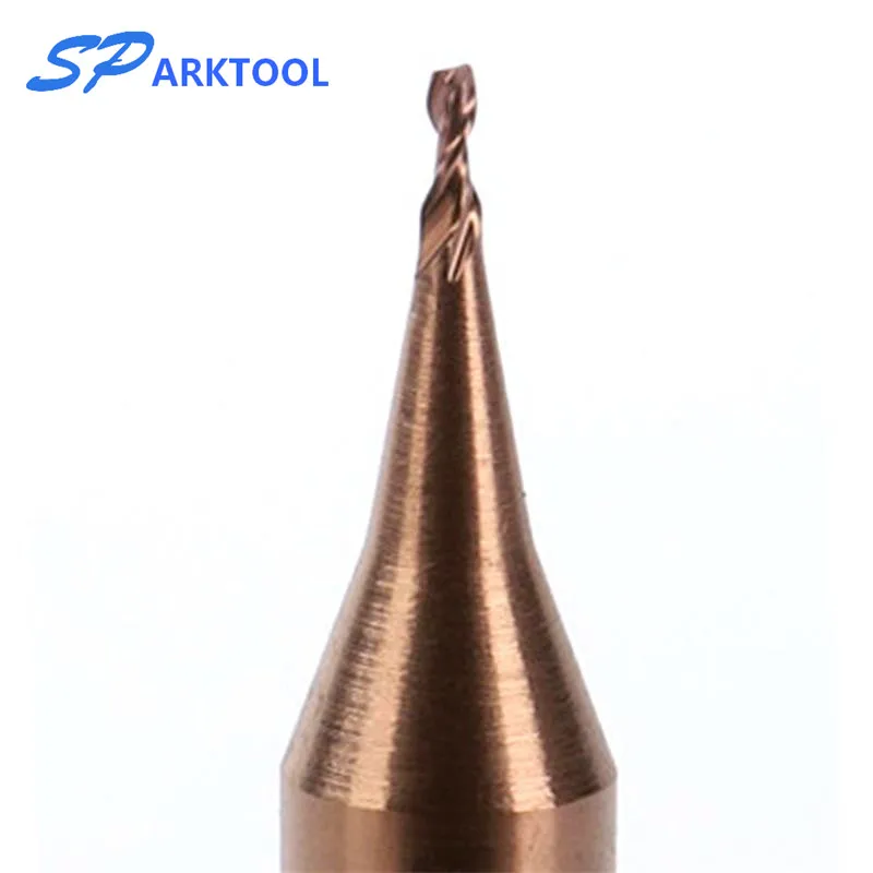 Micro 2 Flute End Mill 0.2-0.9mm 4mm Shank Milling Cutter  Tungsten Carbide CNC Router Bit TiCN Coated Mini Milling Cutter