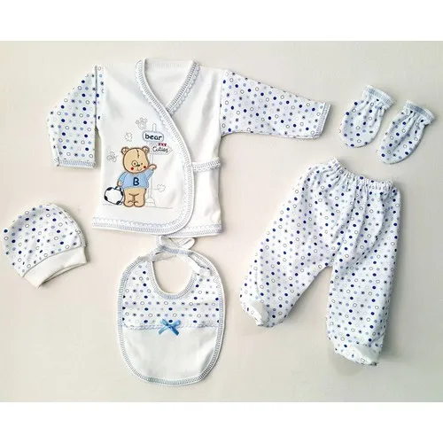 5 Pieces Baby Boy Hospital Outlet Newborn Baby Rompers Set