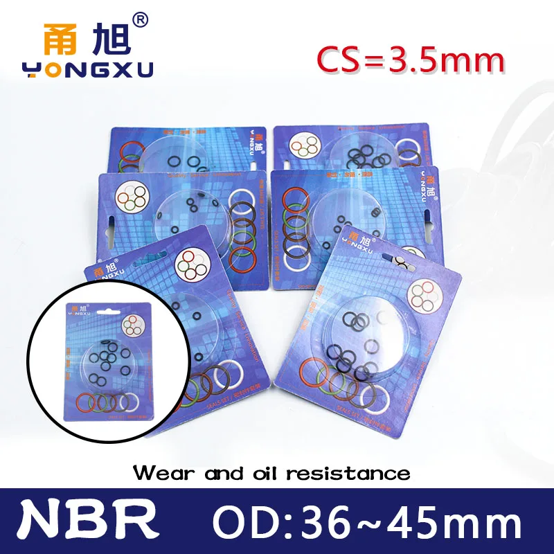 Waterproof oil resistance NBR seal O-ring thickness CS 3.5mm OD 36/37/38/39/40/42/43/44/45mm Boxed nitrile rubber Gasket o ring