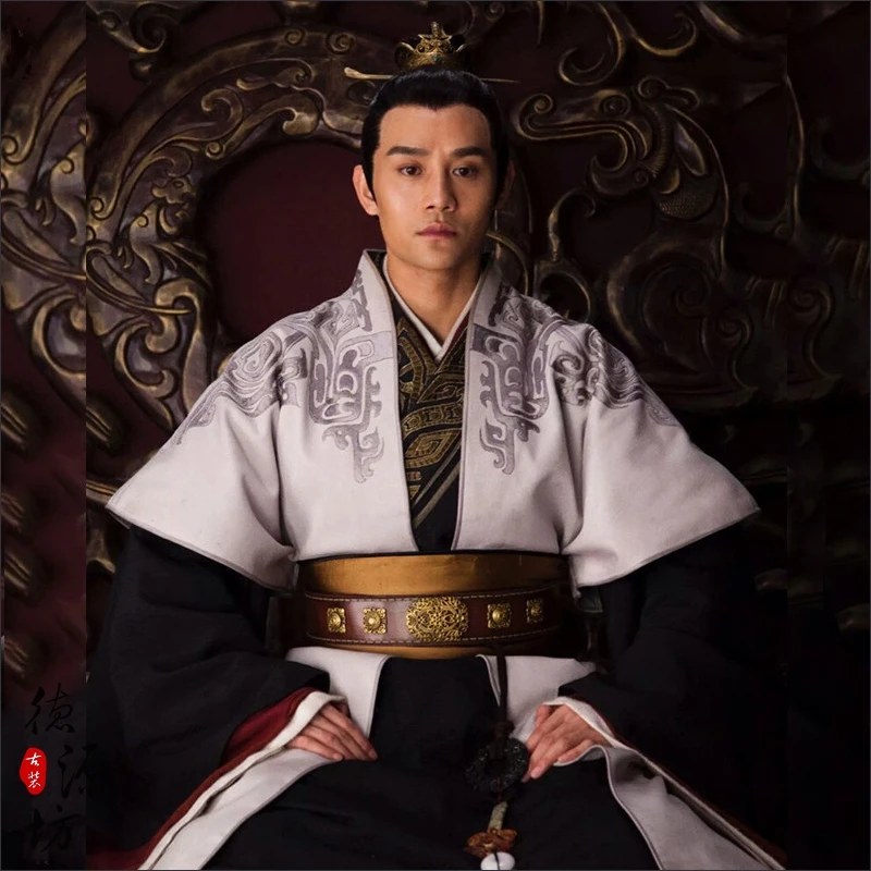 Cosplay Male hanfu service  TV Play General Traditional Hanfu Costume in Wei Shu Wu Kingdoms Black Red General Costume