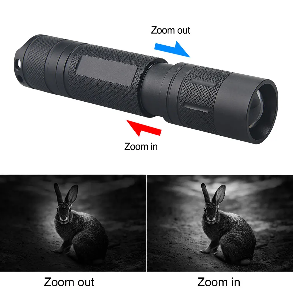 5W Infrared LED Flashlight Adjustable Focuse Zoomable IR 850NM 940nm Torch Infrared Radiation Weapon Light Night Vision Devices