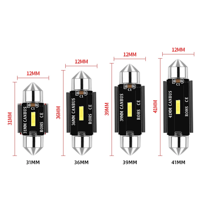 1pc CSP 10W CANBUS error free auto dome light 31mm 36mm 39mm 41mm  Festoon Auto License Plate Lamp reading light