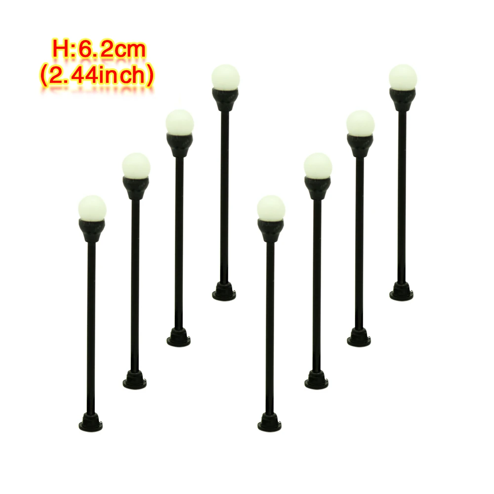 

100pcs 6.2cm Diorama Scale Model Street Light Toys Architecture Black Lamppost Garden Lamp For Model Train Andscape Layout Kits