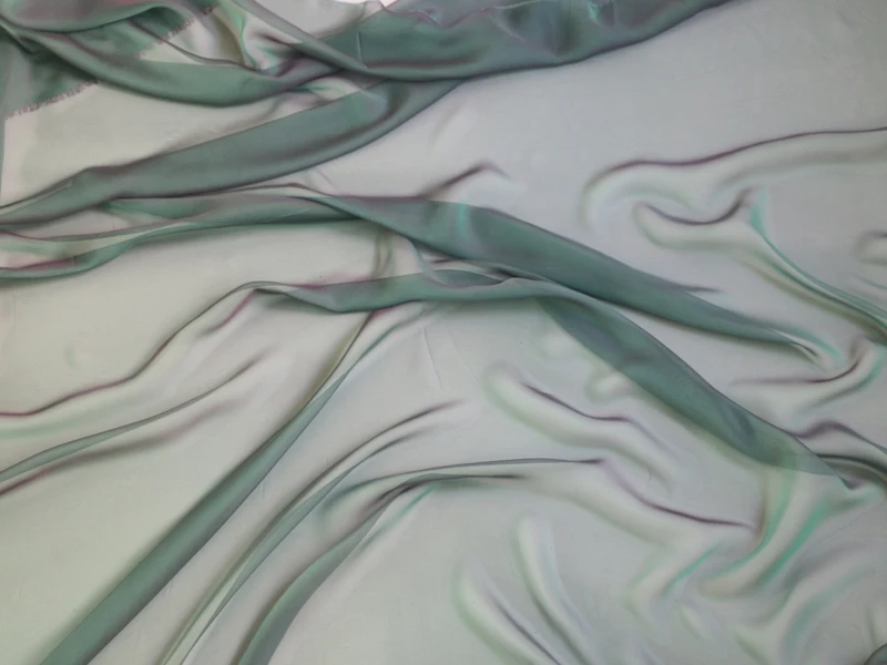 100cm*148cm Superdünner Zweifarbiger Chiffon-Gaze-Stoff, Weicher Tanz- und Brautstoff mit Schattierung – Detail 5