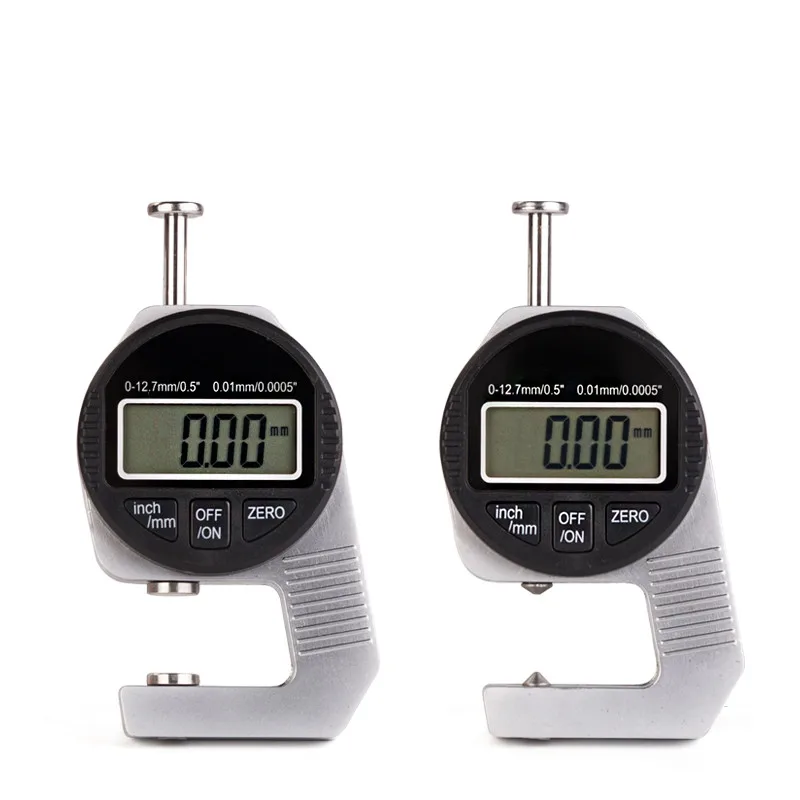 Portable mini Precise Digital Thickness Gauge Meter Tester Micrometer Big Head 0 - 12.7 mm Large LCD Electronic Dial Indicator