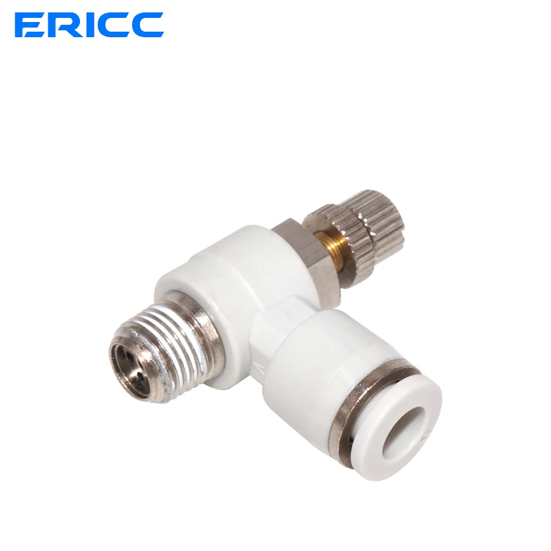 High Quality Plastic air pipe  pneumatic speed control valve connector throttle valve ASL4/6/8/10/12-m5-01-02-03-04 to regu