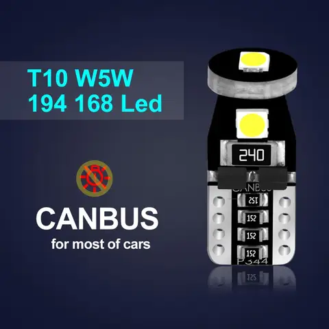 10 шт. Светодиодные Лампы T10 Canbus 6000K для Авто — фото модели