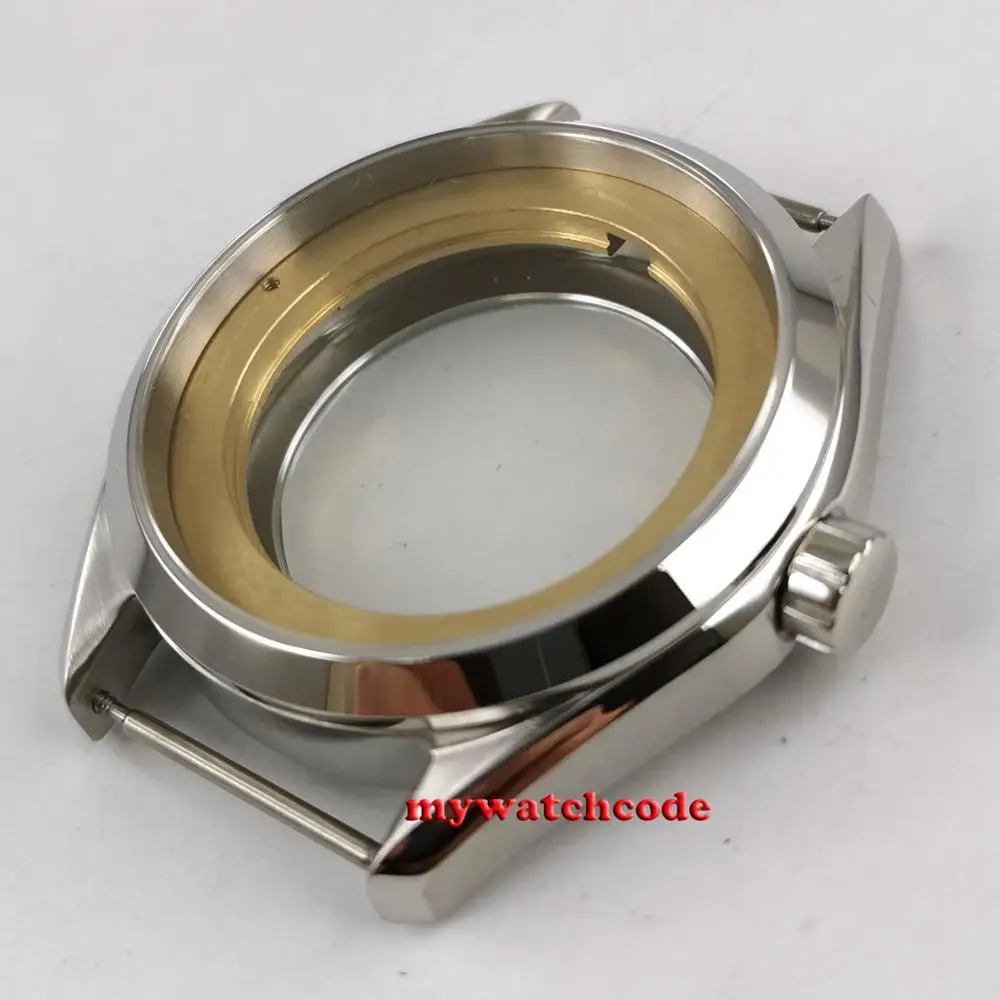 Funda de reloj pulida de 41mm, cristal de zafiro 316L, compatible con ETA 2824 2836, movimiento C176