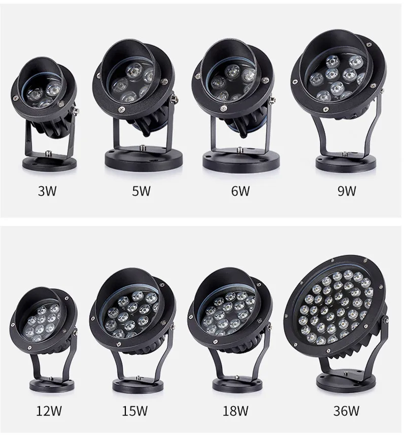 Projecteur LED imperméable, éclairage d'extérieur, luminaire décoratif de paysage, idéal pour une pelouse, une cour, un jardin, une rue ou une ville, 5/220V