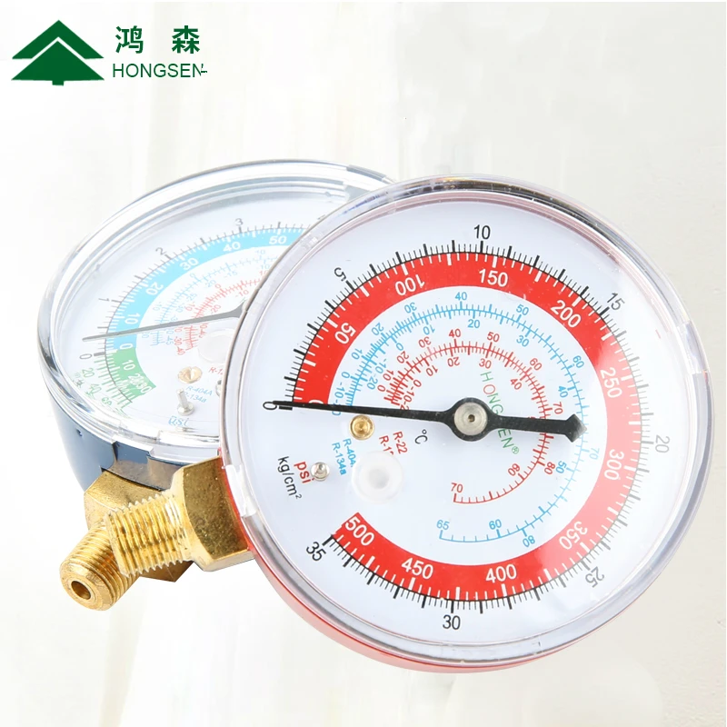 HONGSEN Household  Air Condition Fluorine Cool Gas Meter Valve High Low Pressures Manifold Gauges Set for R410a R134a R22 R404a