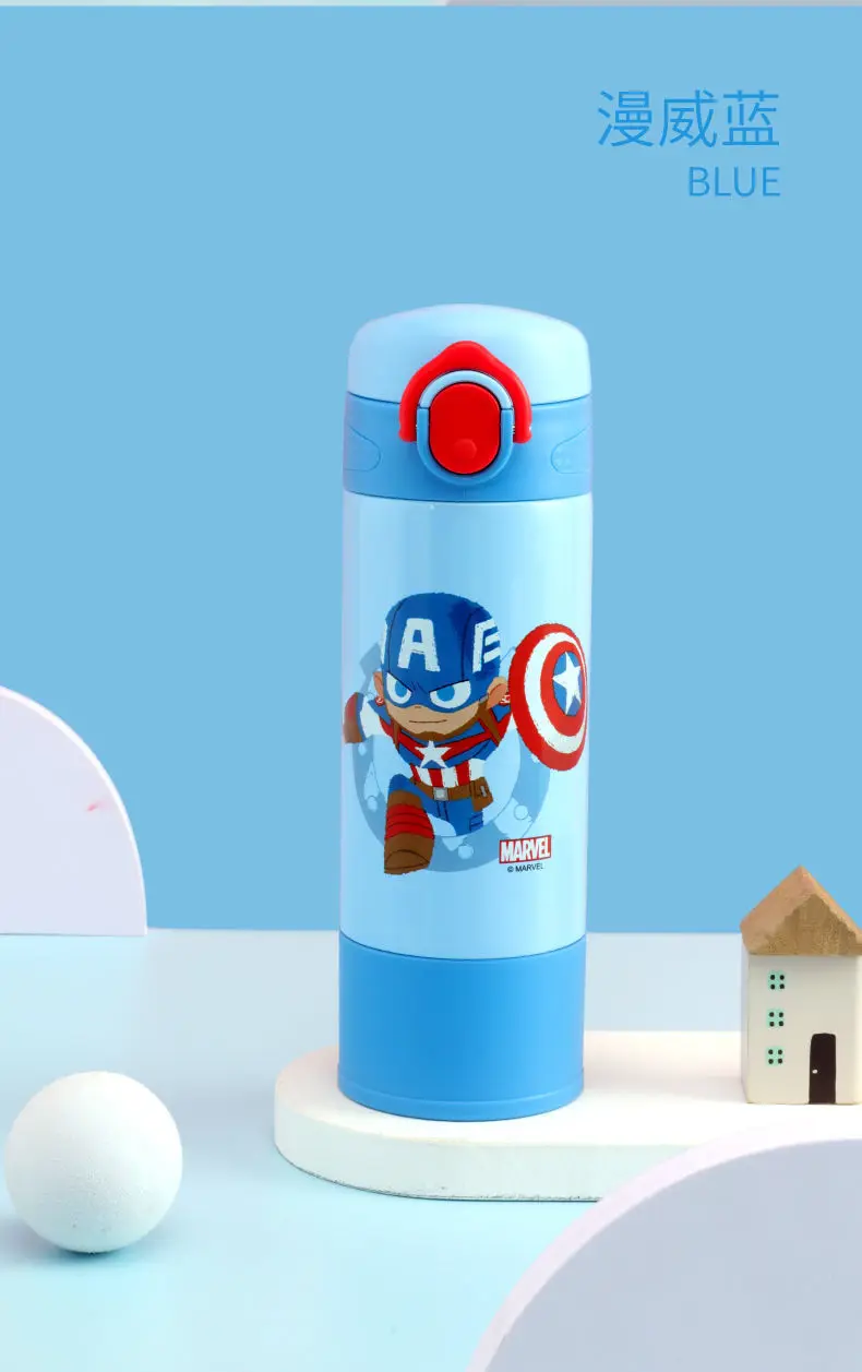 400ml mickey minnie crianças garrafa térmica caneca marvel spider-man 316 frascos de vácuo de aço inoxidável para o bebê crianças garrafa de água térmica