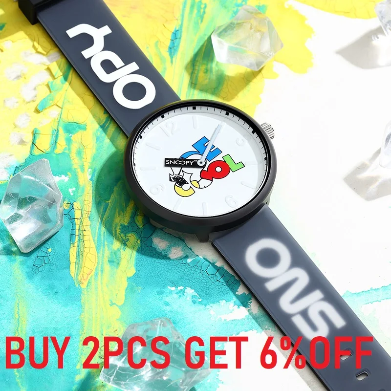 SNOOPY Original Children Casual Japan Quartz Wristwatch Youth Lady Girl Boy Student Sport Cartoon Graffiti Dial Unisex New Clock