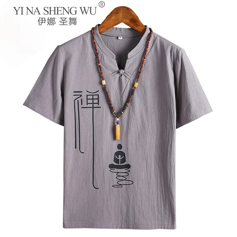 New Kimono Japanese Men Short-Sleeve Shirt V-Neck T-Shirt Japan Harajuku Style Asian Clothing Male Yukata Haori Cardigan Costume