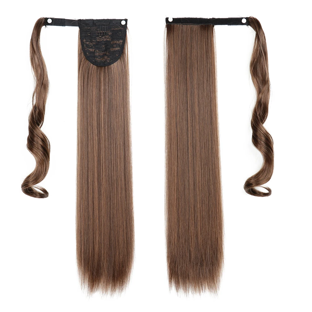 Long Straight Clip in Hair Tail Nature Fake Ponytail Extension Hairpiece With Hairpins High Temperature Synthetic Ponytai