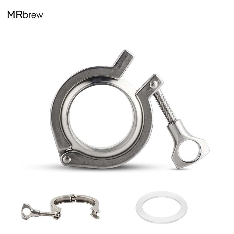 1.5''/2'' SanitaryTri Clamp 50.5/64mm OD Ferrule,Stainless Steel Tri Clover Sanitary Fitting For Homebrew With Silicone Oring