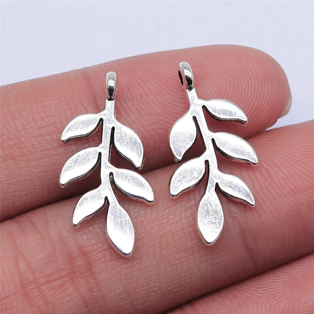 

Wholesale 200pcs/bag 24x12mm Antique Silver Color Leaves Charms For Jewelry Making DIY Jewelry Findings