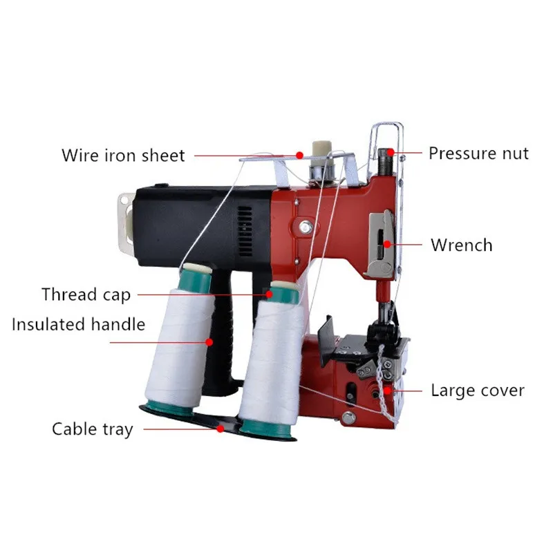 Imagem -04 - Nova Máquina de Costura Elétrica de Alta Velocidade de Linha Dupla Gk9886 Industrial Tecido Portátil Máquina de Selagem Bolsa de Farinha Overloc