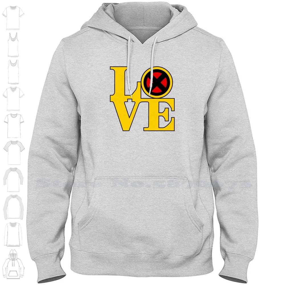 X-Love Streetwear Sport Hoodie Sweatshirt Love Robert Indiana Weapon Film Movie Animated Series Comic Book Books Professor