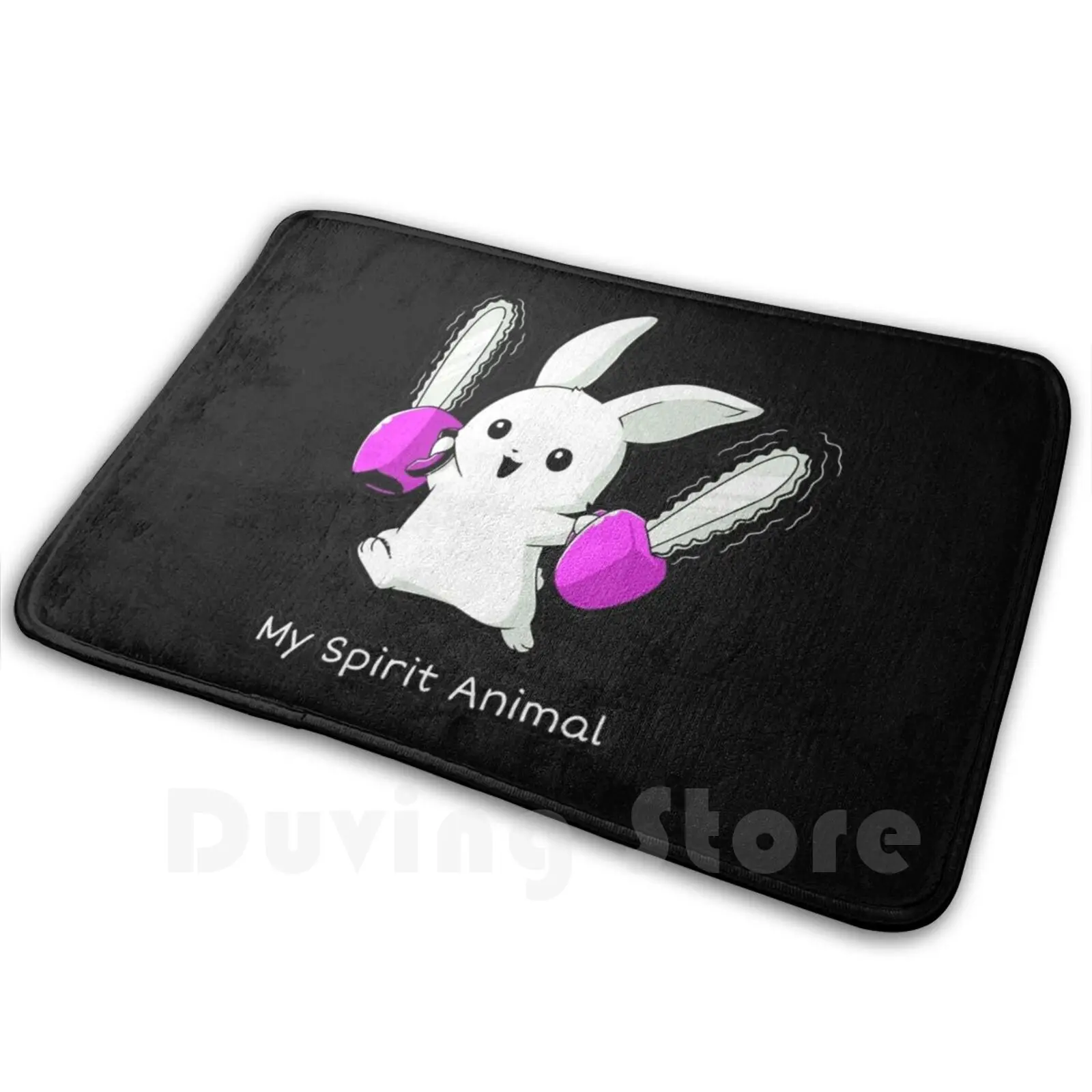 My Bunny Is Cute But Psycho Carpet Mat Rug Cushion Soft Non-Slip Rabbit Pets Occult Halloween Scary Pumpkin Monster